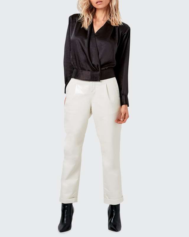 Crema Long-Sleeve Satin Blous